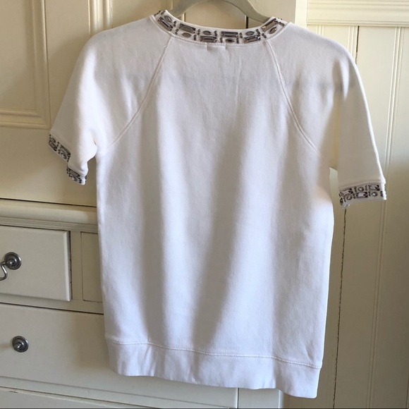 J Crew Jewel Embellished Short Sleeve Sweatshirt - Picture 5 of 5